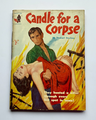 CANDLE FOR A CORPSE Australian pulp fiction book Sterling Sterling